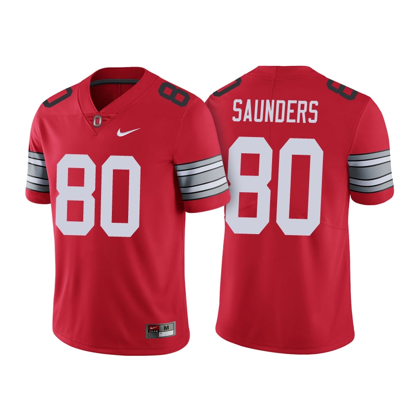 Ohio State Buckeyes Men's NCAA C.J. Saunders #80 Scarlet 2018 Spring Game Limited College Football Jersey MBE4749PV